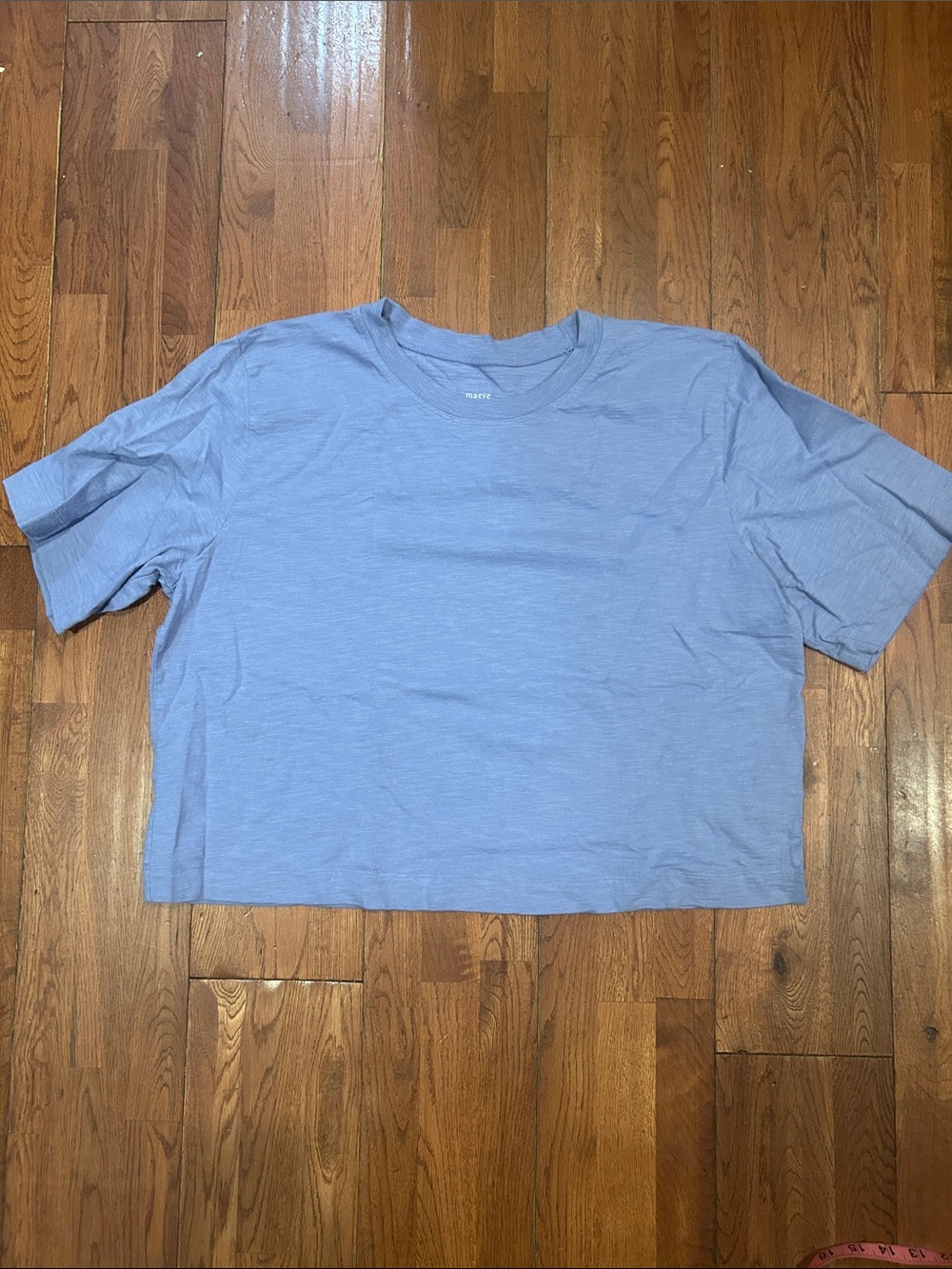 Maeve Light Blue Cropped Tee Tshirt